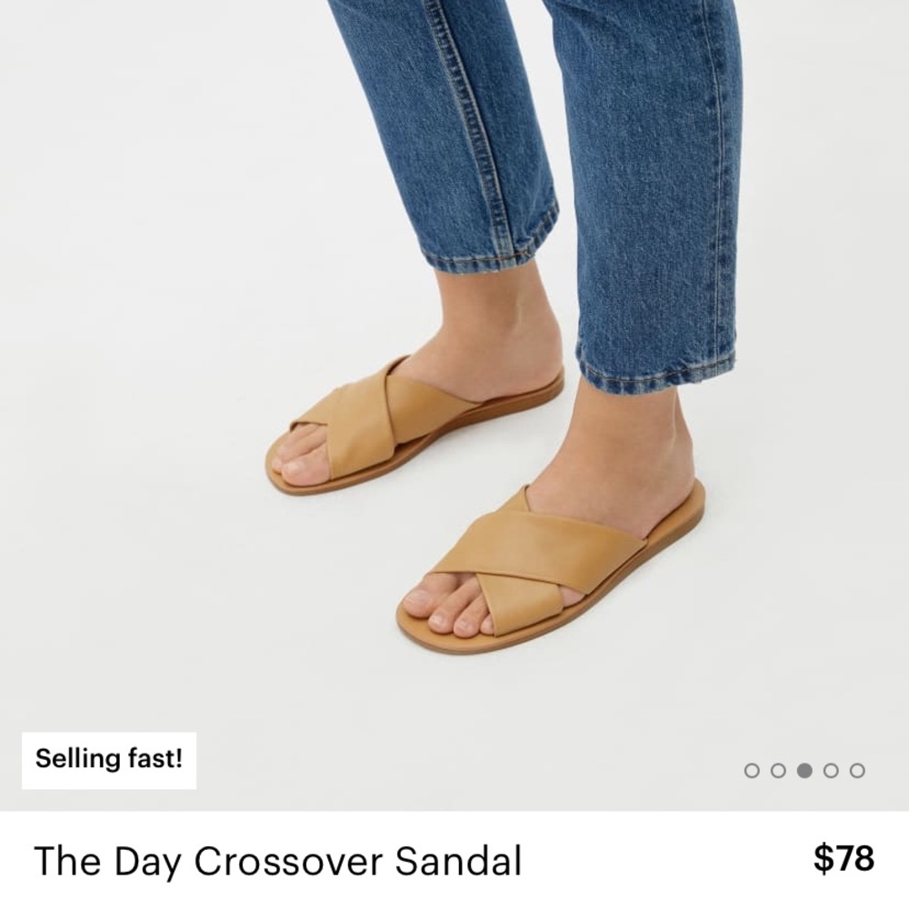 Everlane The Day Crossover Sandal (Camel Color)